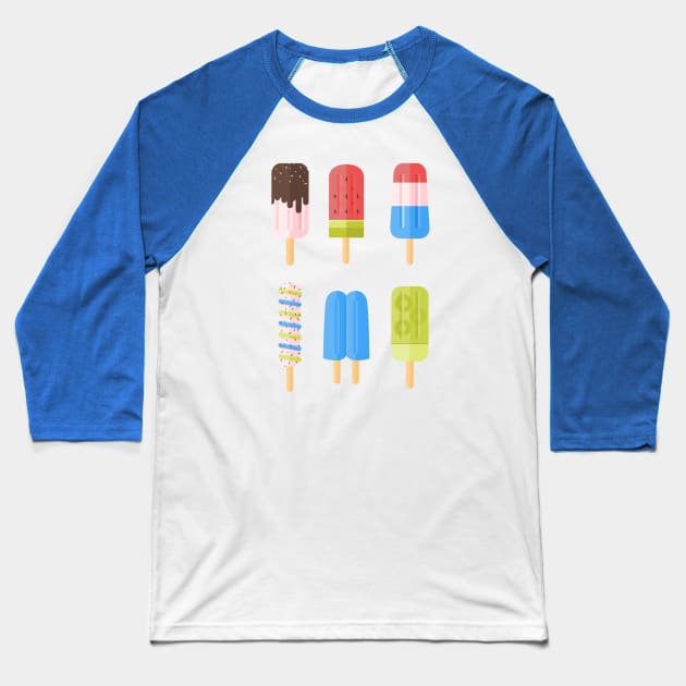Popsicles Baseball T-Shirt by BadOdds